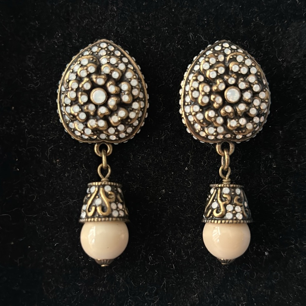 Heidi Daus A Natural Beauty Simulated Ivory Crystal-Accented Drop Earrings